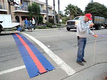 Preparations for the end of the race are almost complete. WtW_FinishLine Wharf to Wharf Times Publishing Group Inc tpgonlinedaily.com