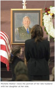 Lt. Michael Walker's Wife and Daughter at Memorial Service