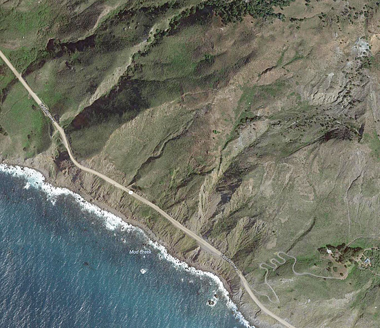 A Google Maps look at Highway 1 before the slide. Major Slide Times Publishing Group Inc tpgonlinedaily.com
